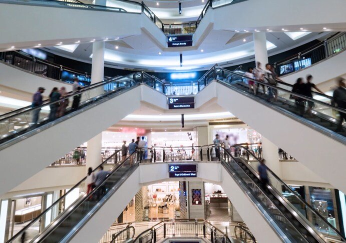 Multi level shopping center